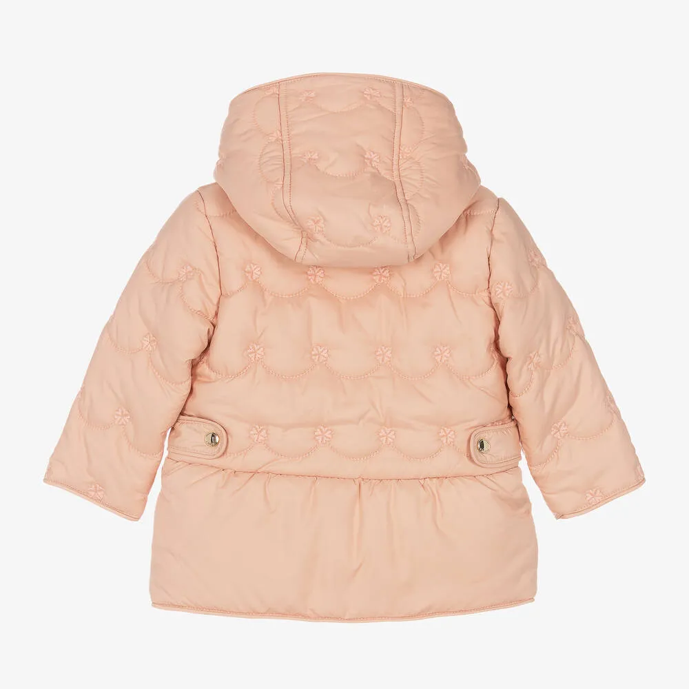 Girls Pink Quilted Coat