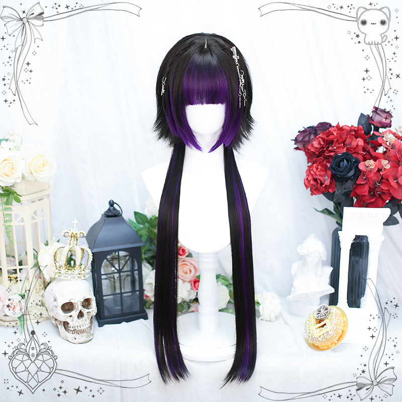 Harajuku Series Short Wig Long Braids Red Blue ON989