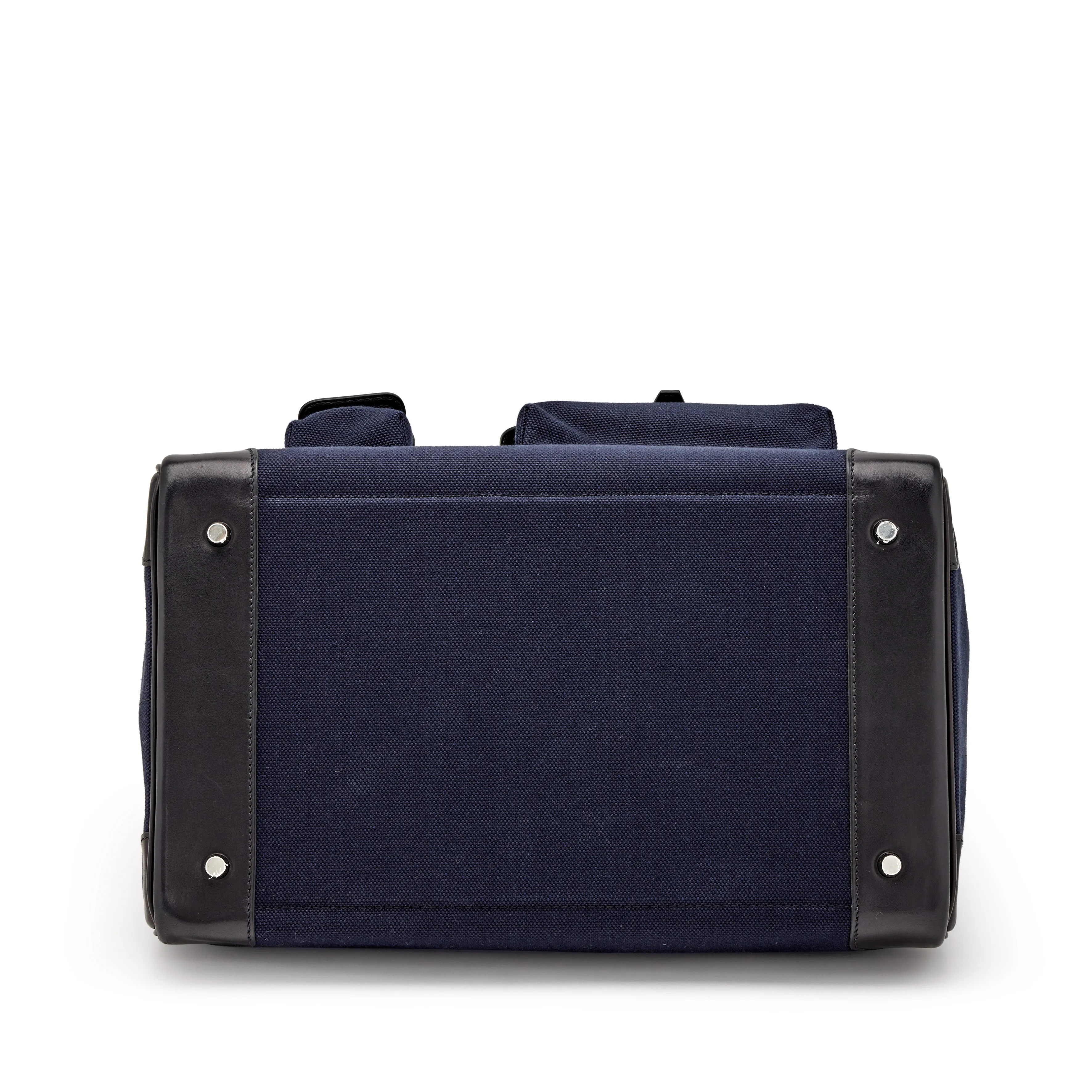 Hermès Bleu Marine Toile & Black Box Calf Cargo HAC 40 Palladium Hardware, 2021