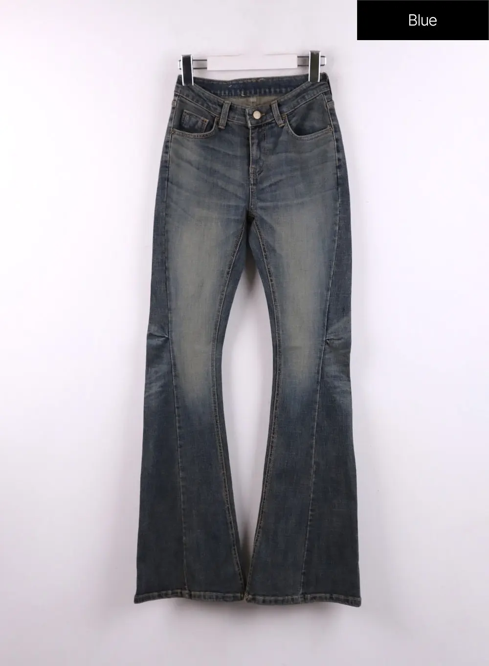 High Waist Slim Washed Bootcut Jeans CF407