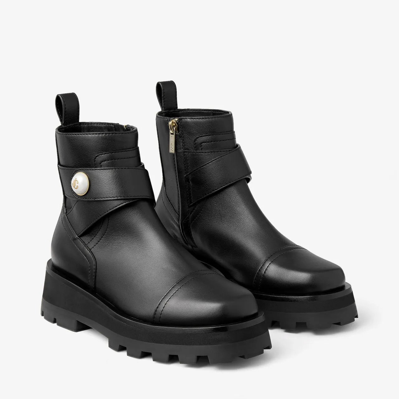 JIMMY CHOO Meena Biker Boots - Black