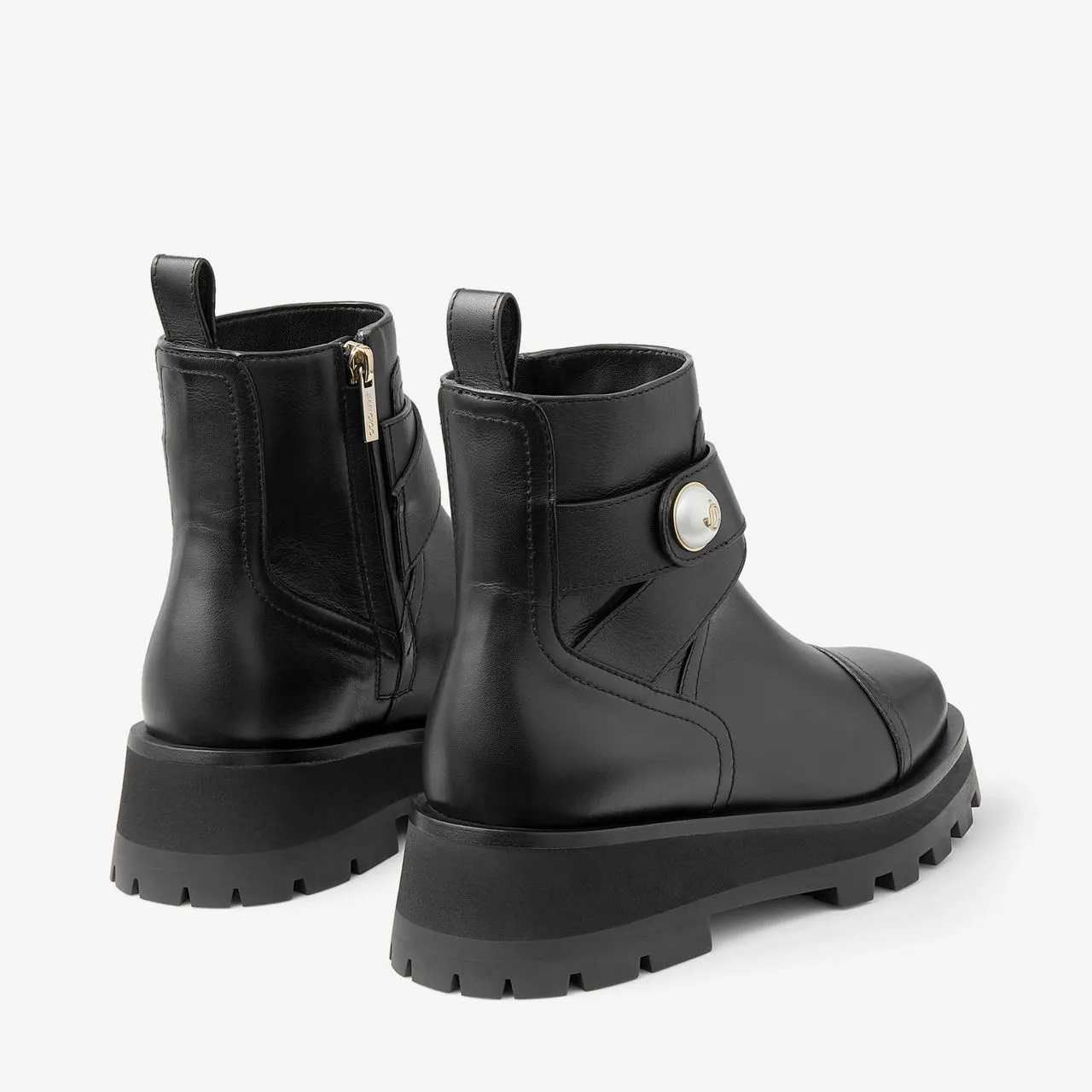 JIMMY CHOO Meena Biker Boots - Black