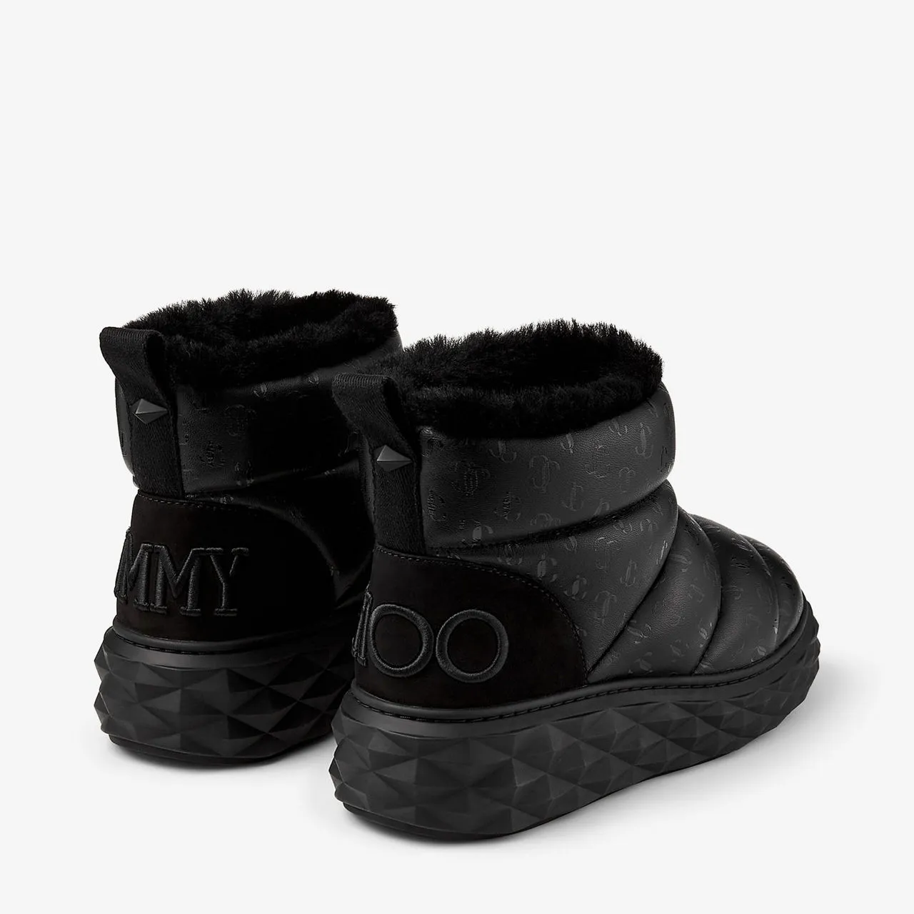 JIMMY CHOO Xan Padded Logo Boots - Black