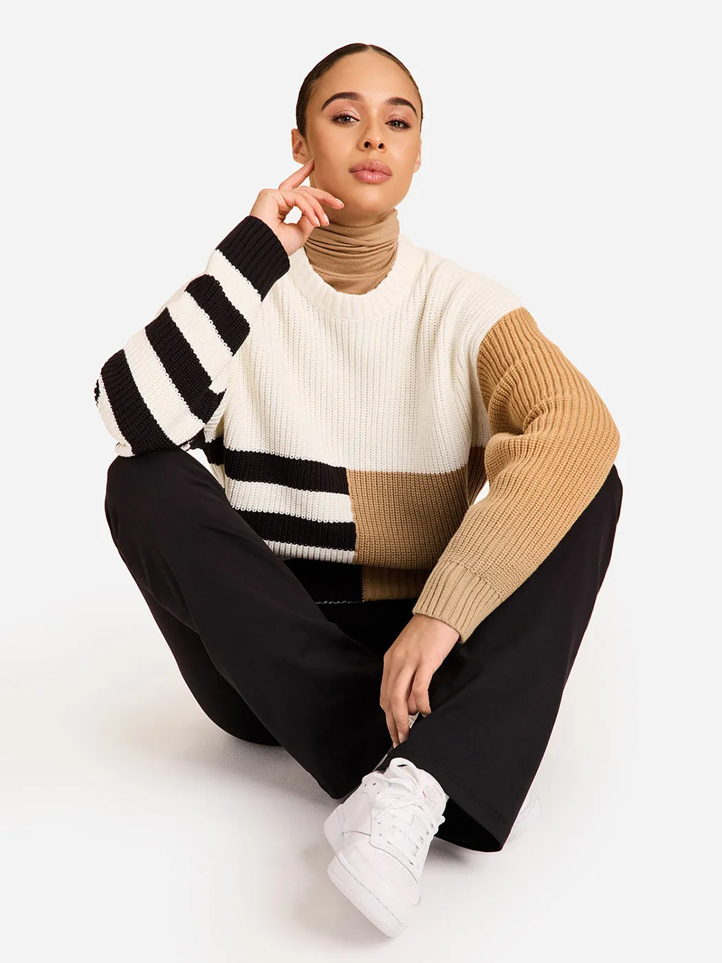 Joshua Sweater - BLACK/BONE/CAMEL