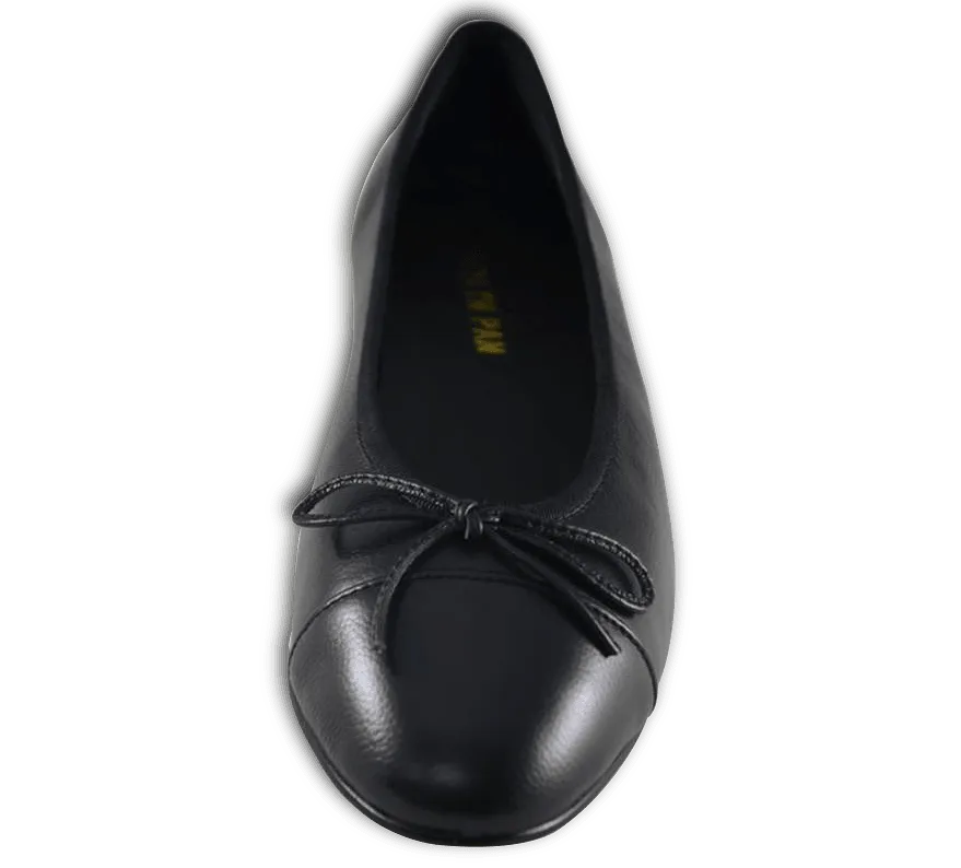 Lambskin Two Tone Bow Ballet Flats