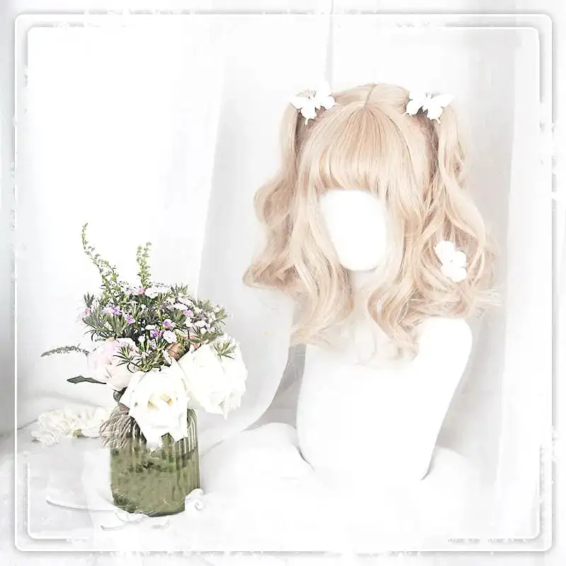 Lolita Brown White Gradient Long/ Short Wig MK15494