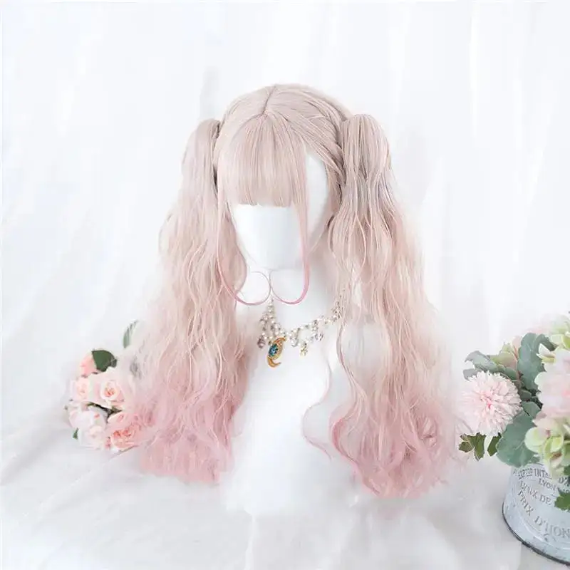 Lolita Cherry Pink Double Ponytail Wig MK15658