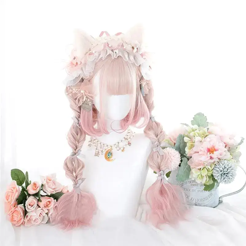 Lolita Cherry Pink Double Ponytail Wig MK15658