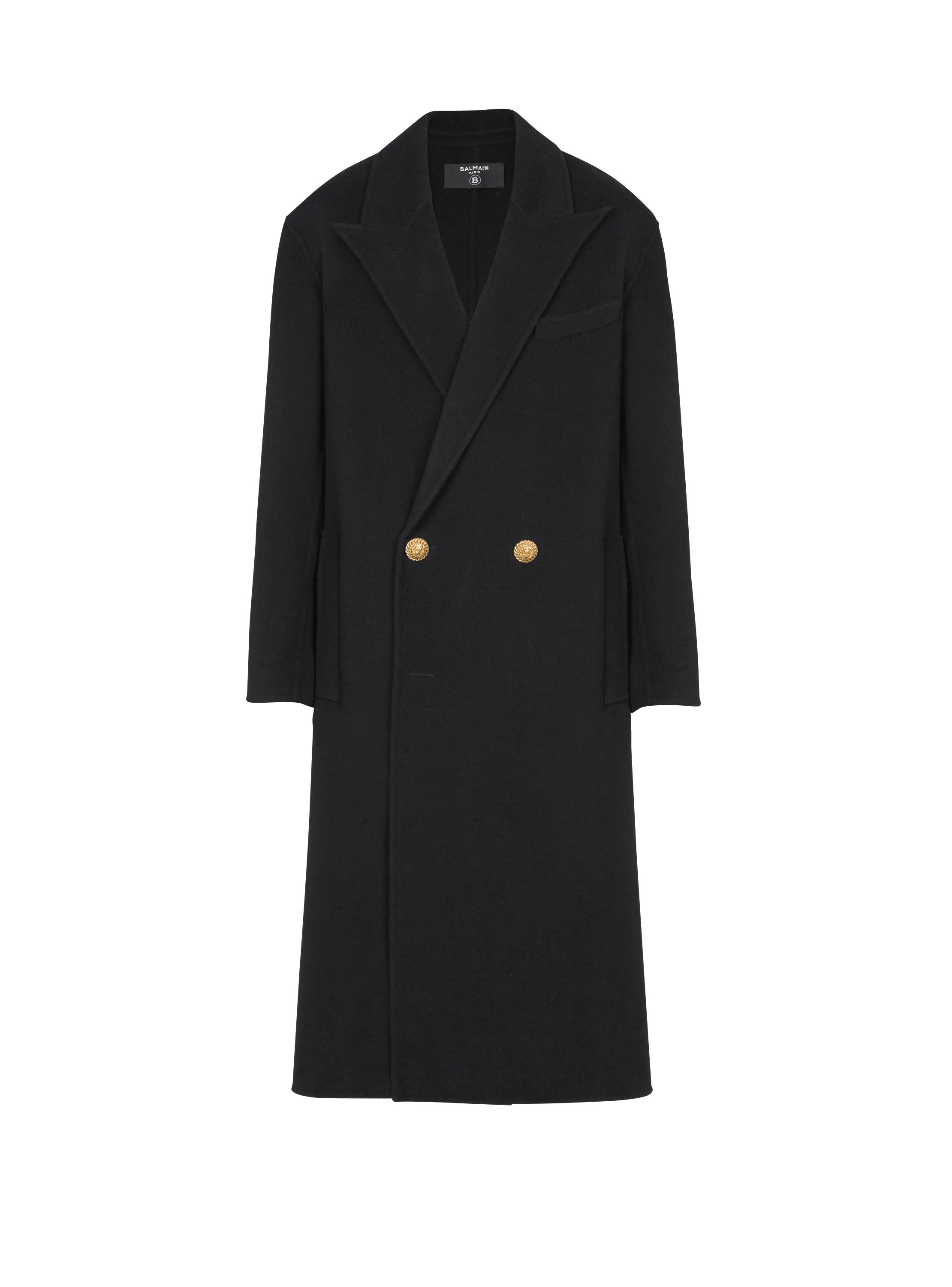 Long coat in double-faced wool