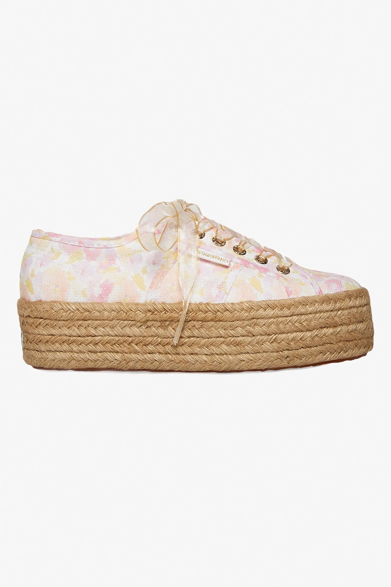 LoveShackFancy x Superga Platform Canvas Sneaker In Perky Peach