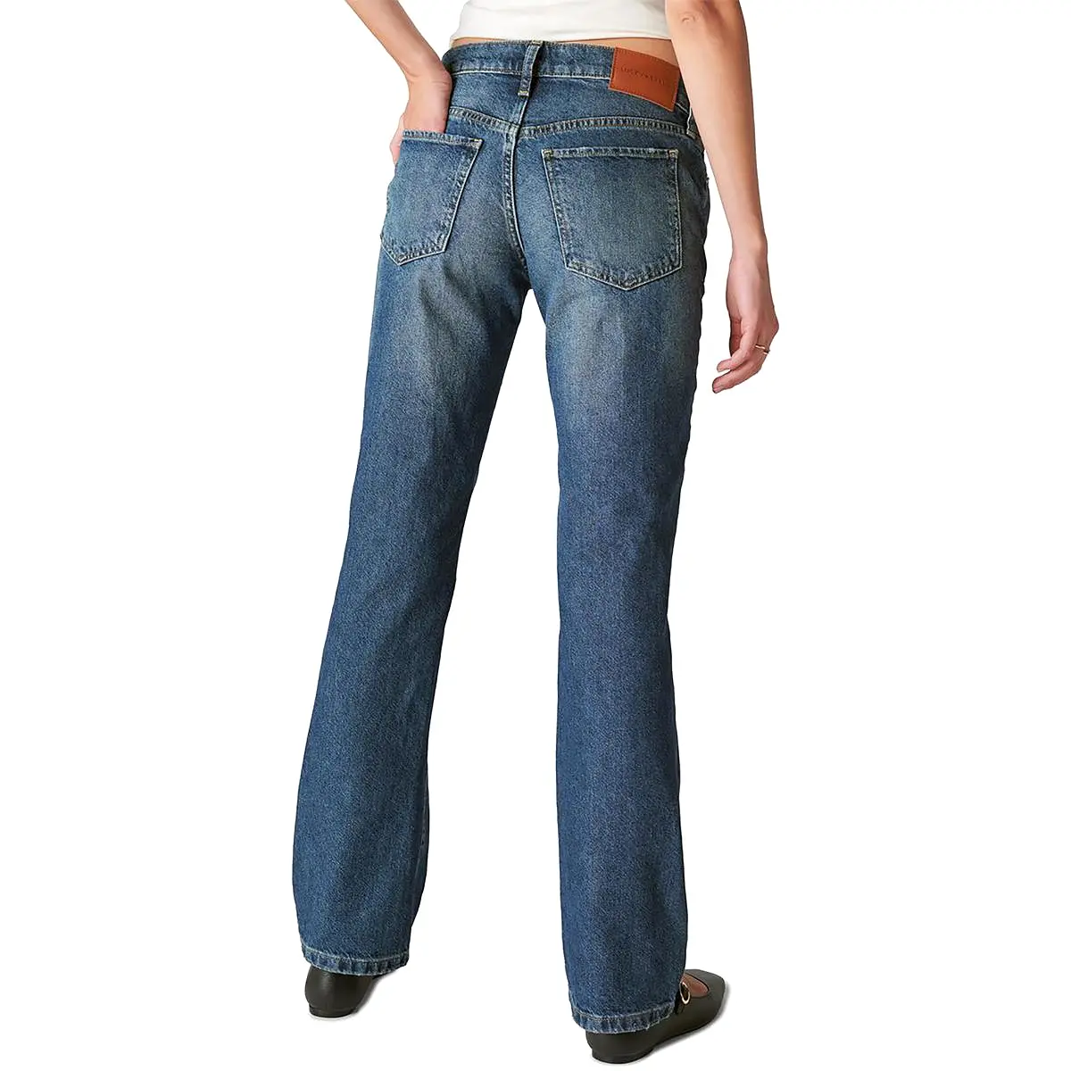 Lucky Brand Womens Easy Rider Mid-Rise Dark Wash Bootcut Jeans