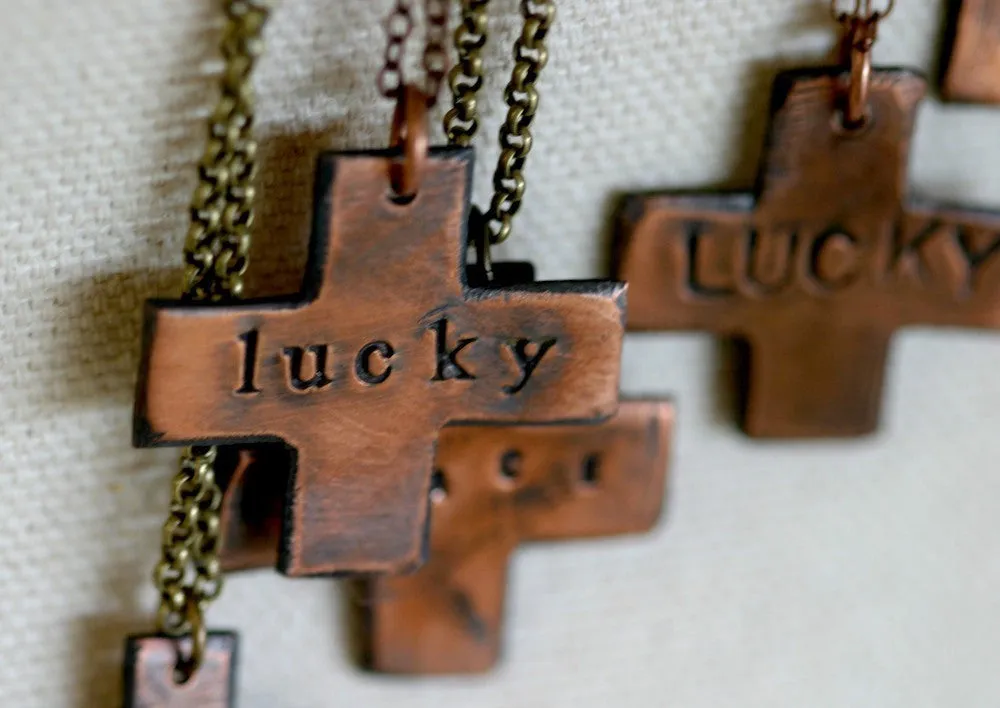 Lucky Copper Swiss Cross Necklace (S0183)