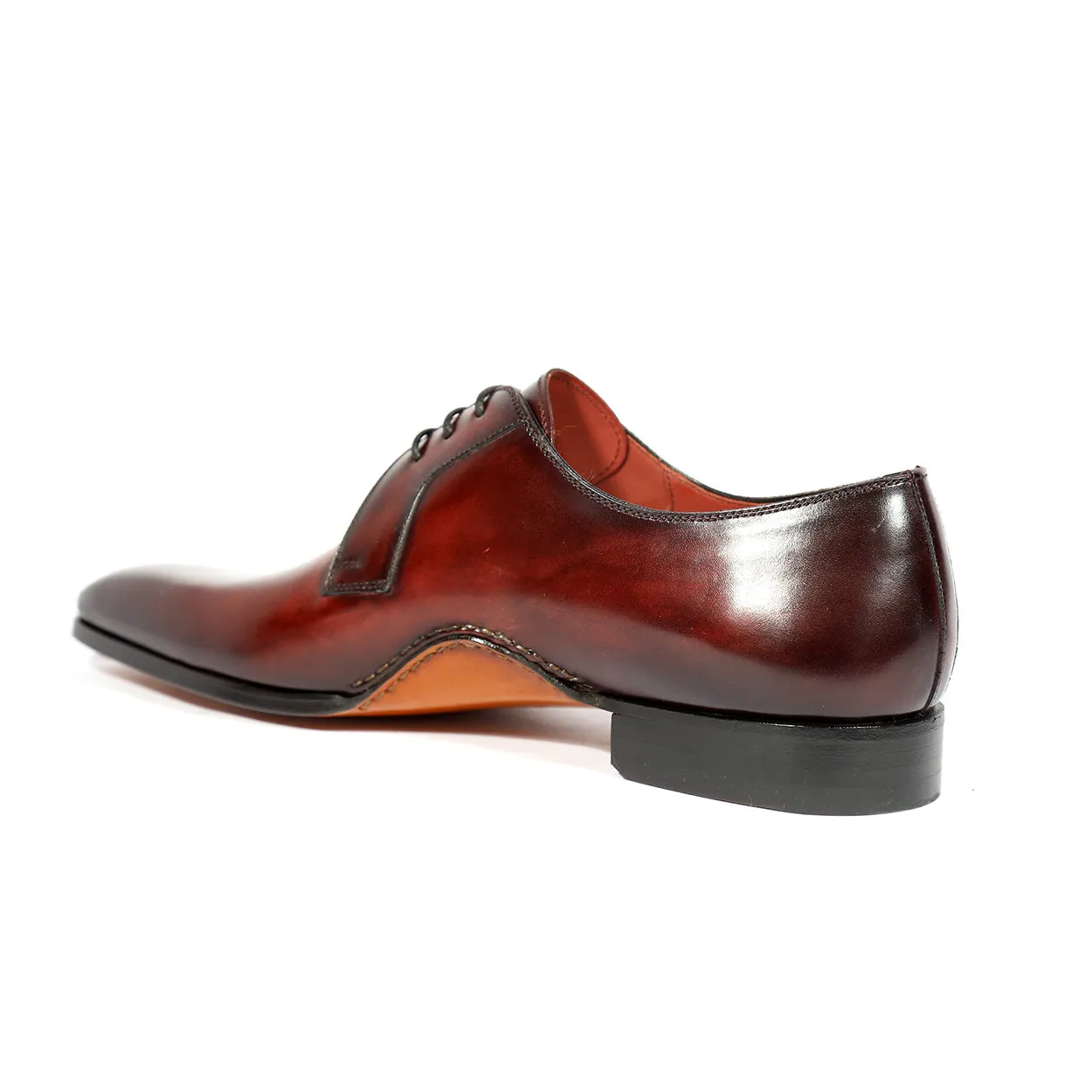 Magnanni 24834 Hayos Men's Shoes Burgundy Laser Print / Calf-Skin Leather Derby Oxfords (MAGS1123)