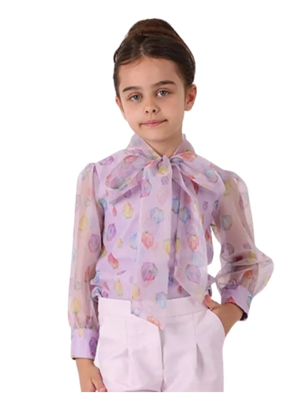 Mama Luma Blouse Diamond Chiffon Purple