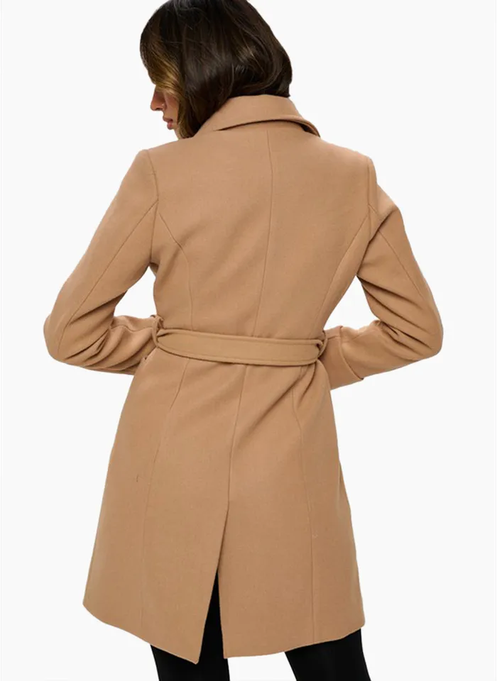 Melania Belted Coat Khaki