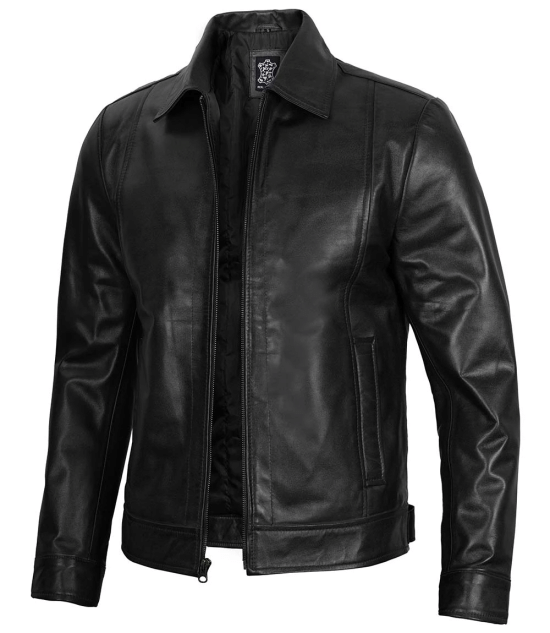 Men's Black Harrington Leather Jacket