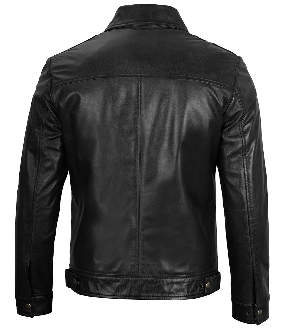 Men's Black Harrington Leather Jacket