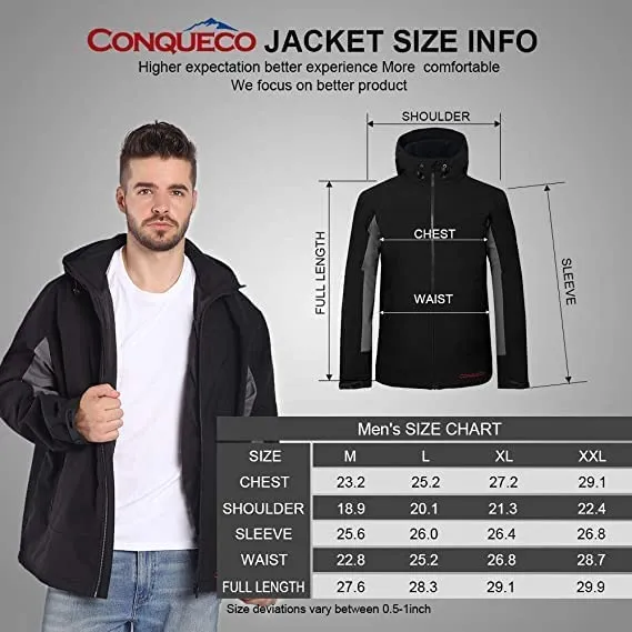 Men's Slim Fit Heated Hoodie Jacket-Black