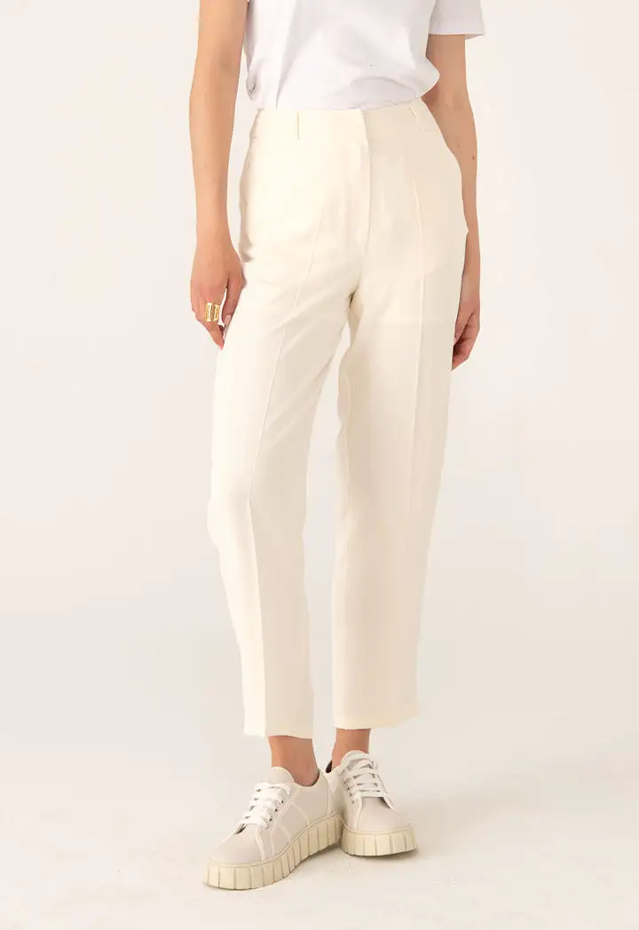 Mid Rise Comfy Fit Solid Trouser