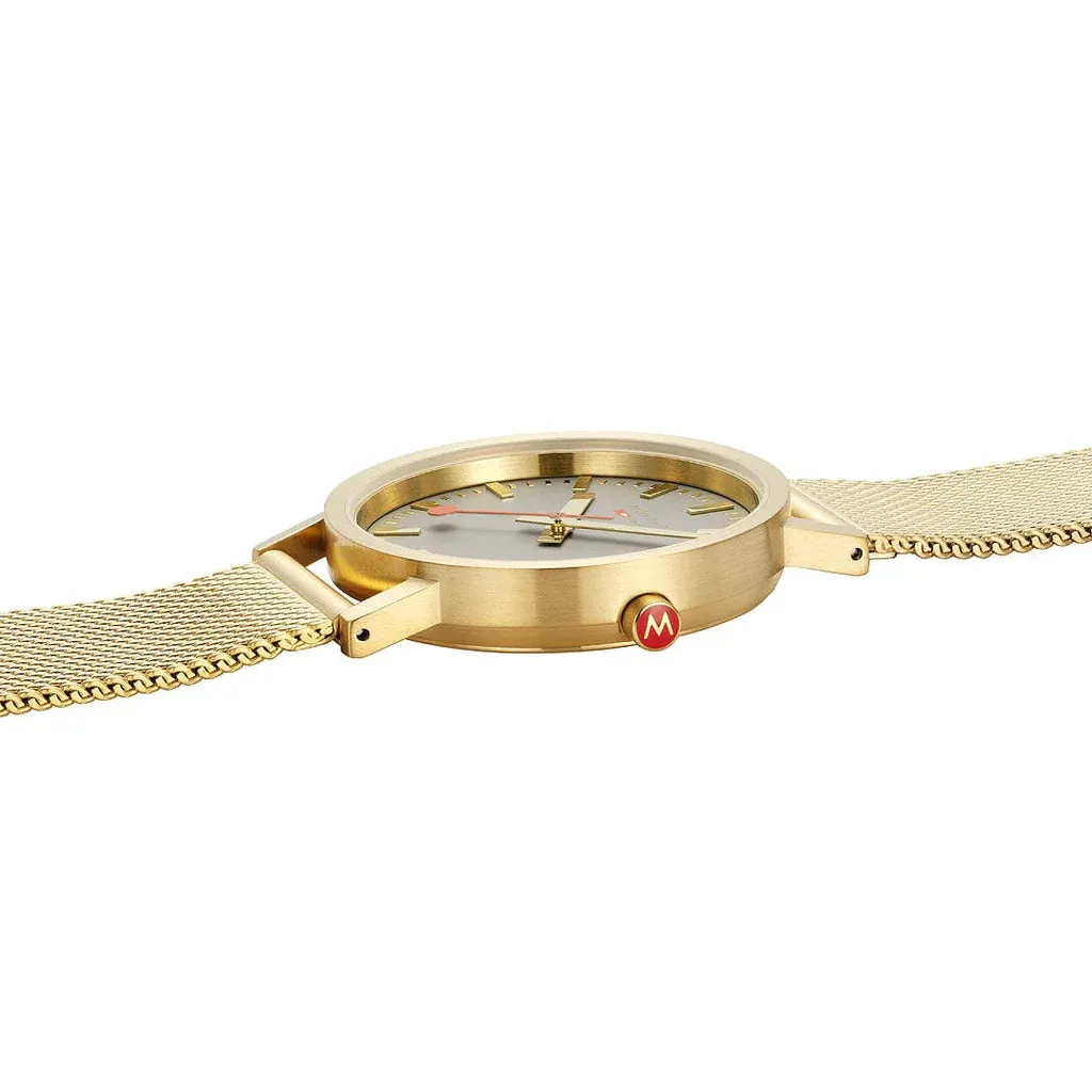 Mondaine - Classic 36mm Gold/Gray Stainless Steel Watch