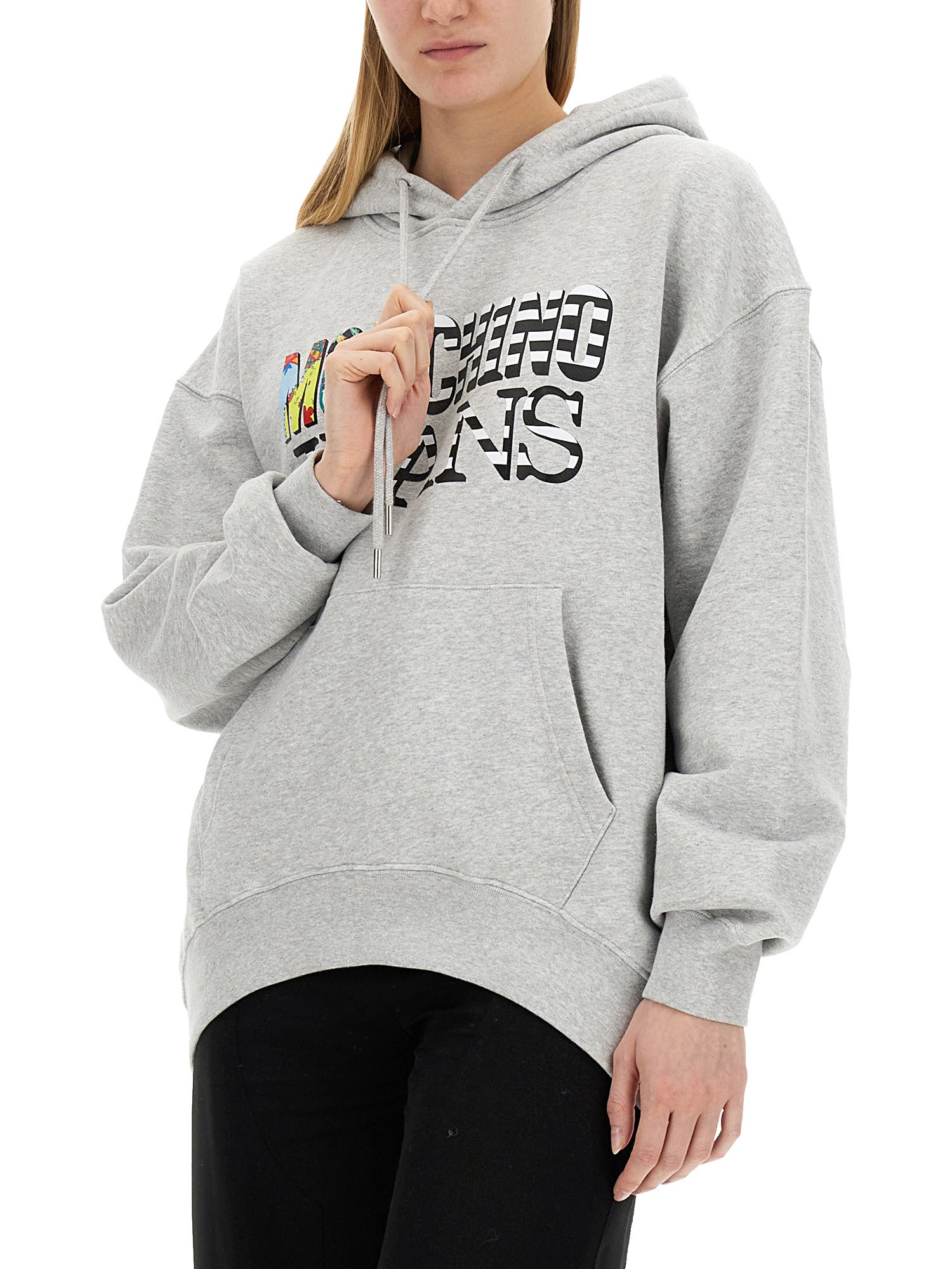 MOSCHINO JEANS    COTTON SWEATSHIRT WITH LOGO PRINT