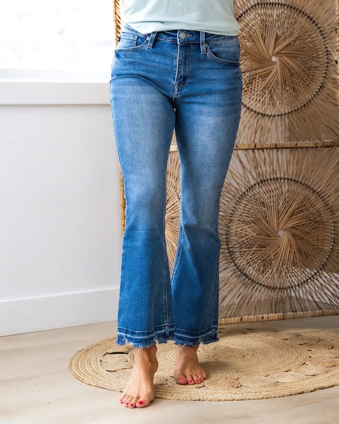 NEW! KanCan All I Know Non Distressed Crop Bootcut Jeans