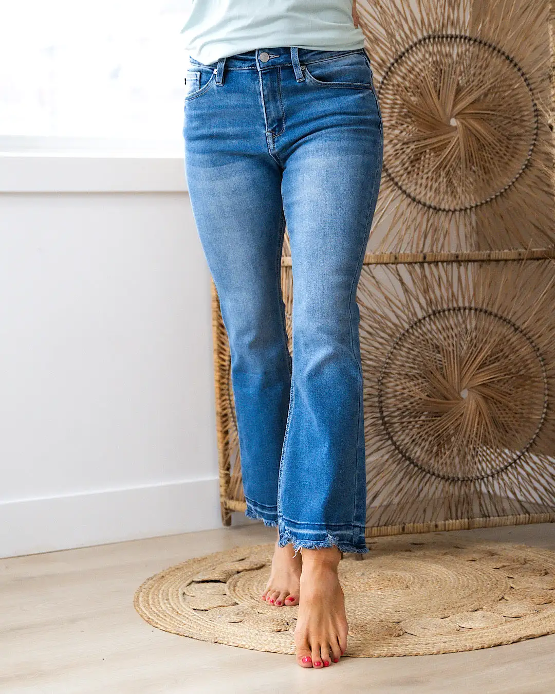 NEW! KanCan All I Know Non Distressed Crop Bootcut Jeans