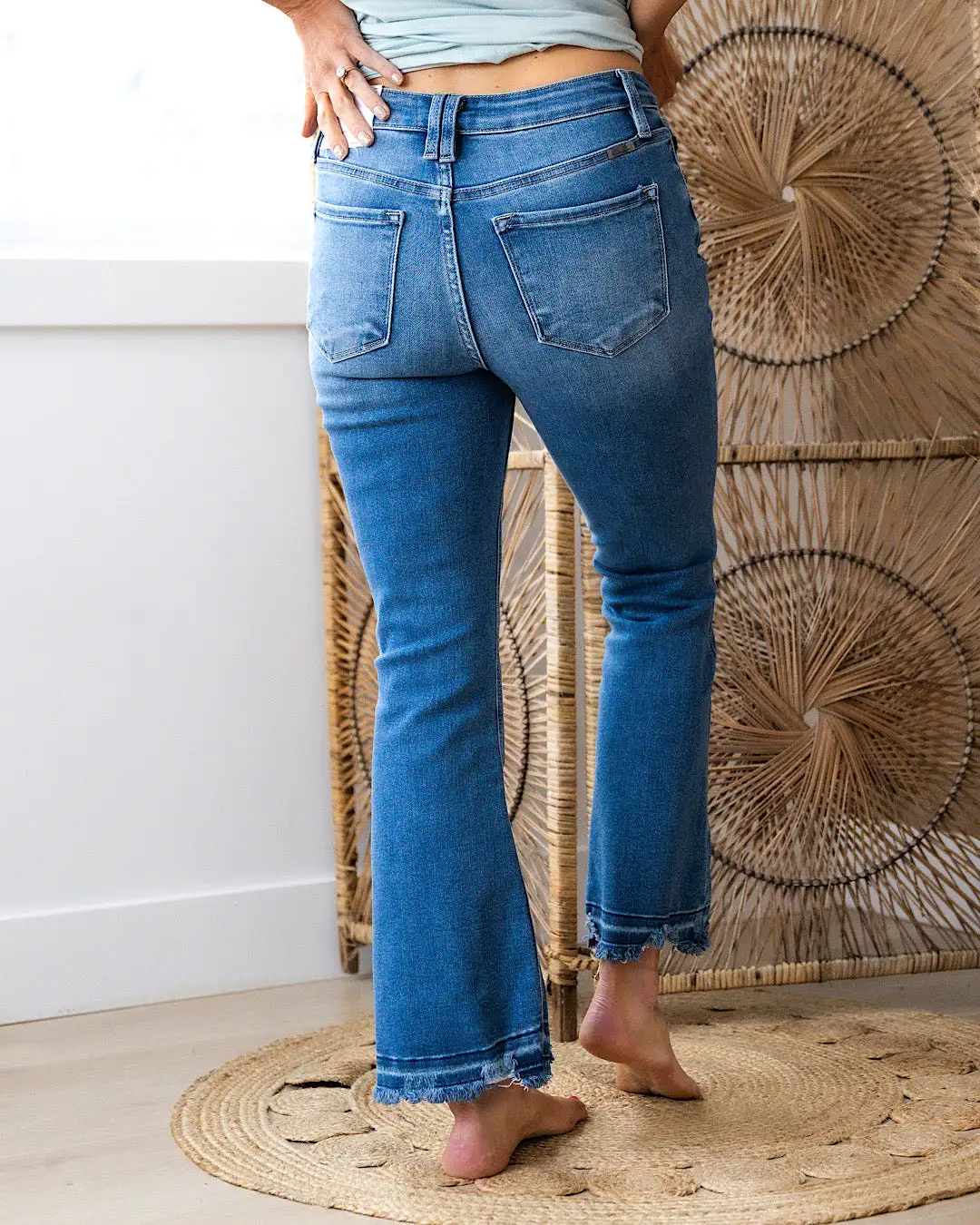 NEW! KanCan All I Know Non Distressed Crop Bootcut Jeans