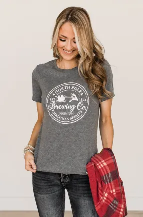 North Pole Brewing Co Graphic Tee- Grey