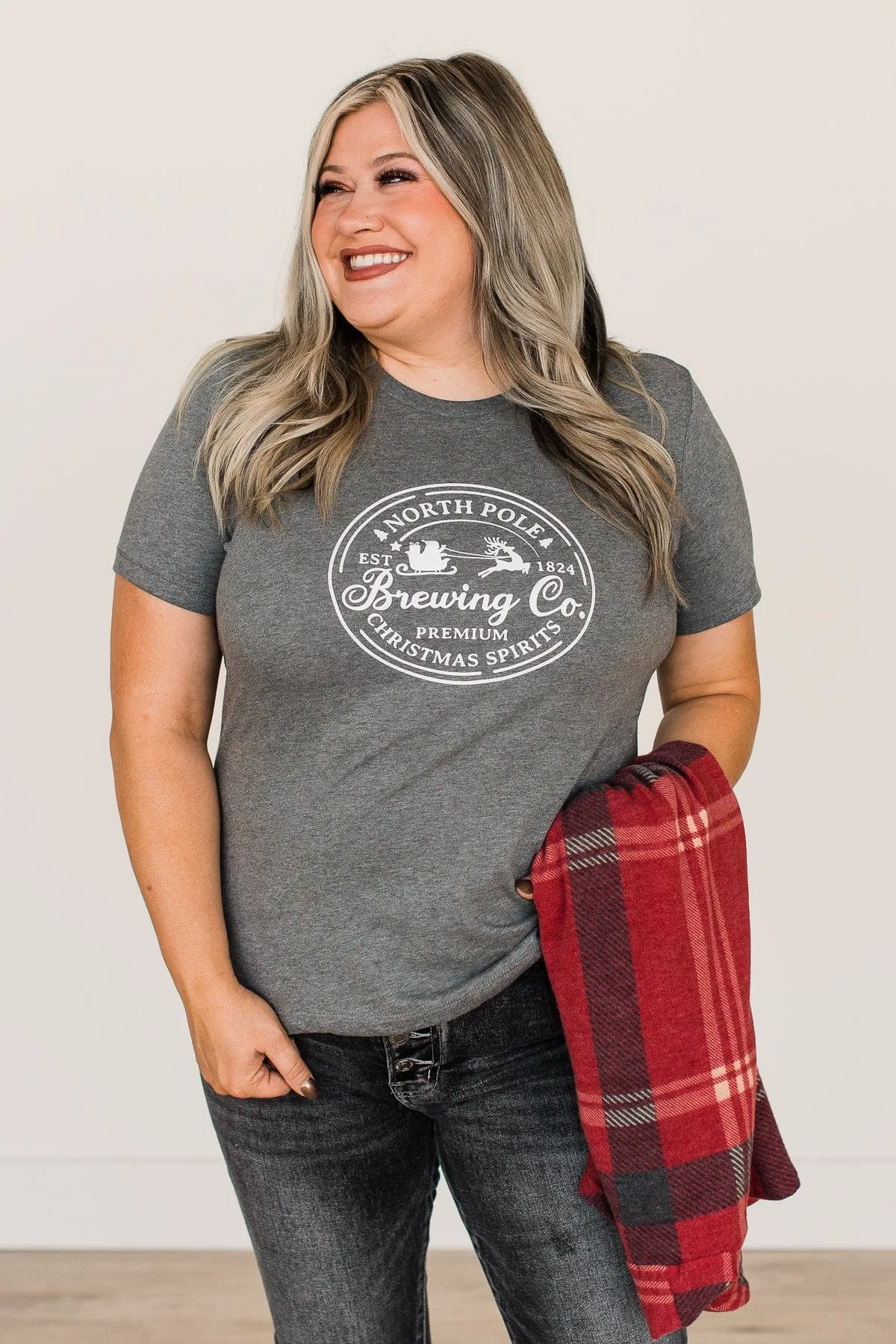 North Pole Brewing Co Graphic Tee- Grey