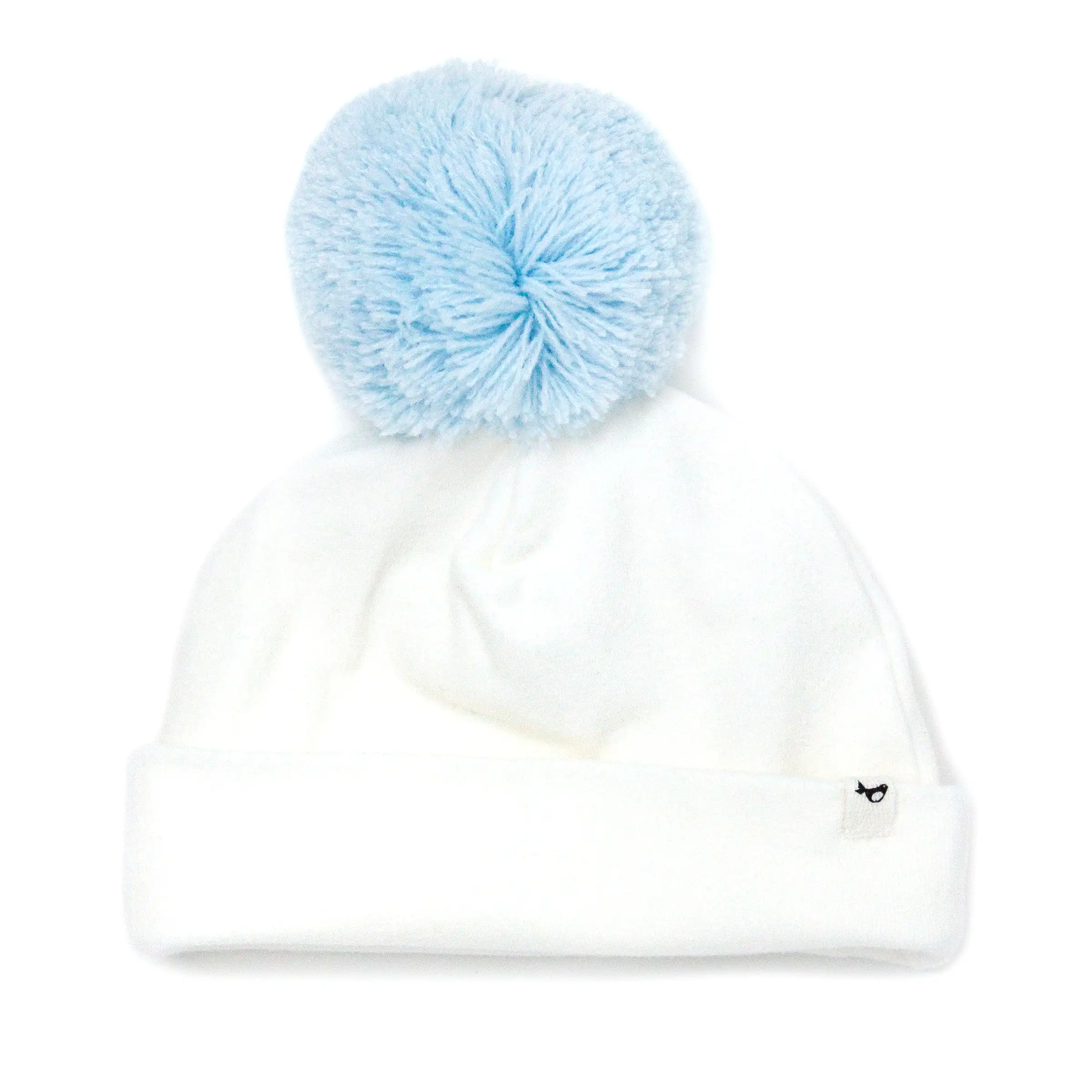 oh baby! Sky Blue Pom Hat - Cream