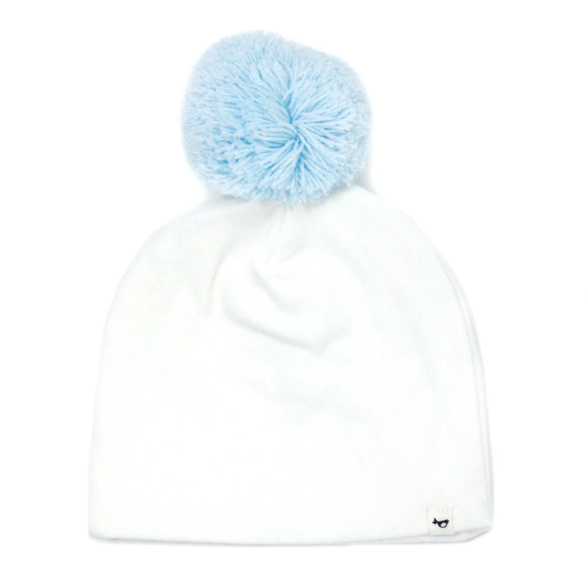 oh baby! Sky Blue Pom Hat - Cream