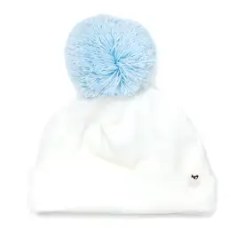 oh baby! Sky Blue Pom Hat - Cream