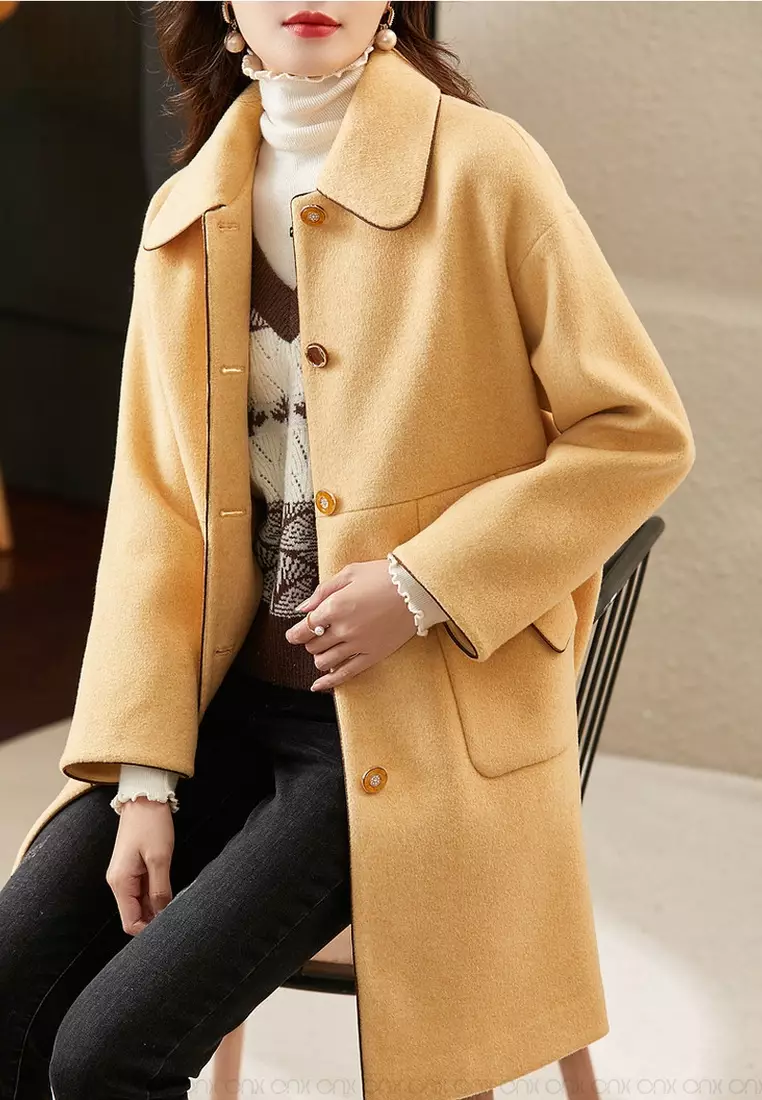 ONX.HK Temperament Lapel Single Breasted Wool Coat