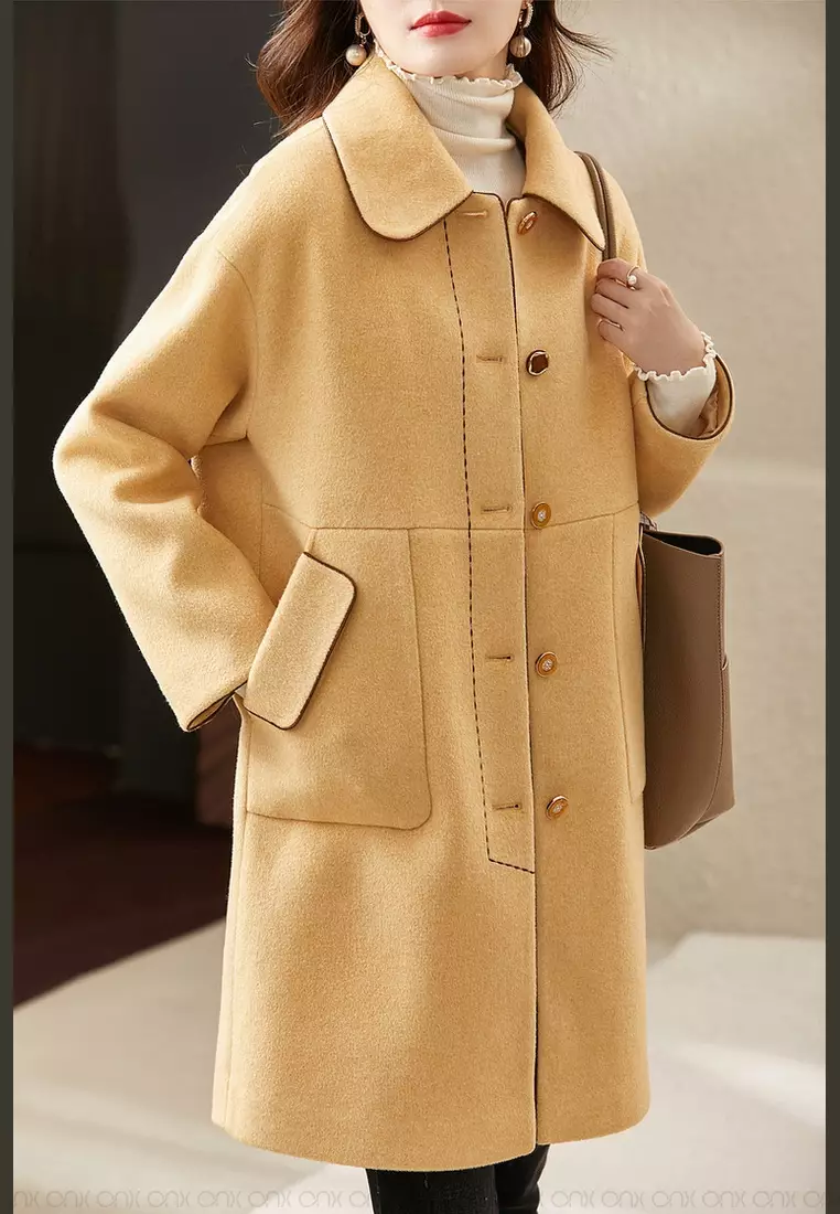 ONX.HK Temperament Lapel Single Breasted Wool Coat