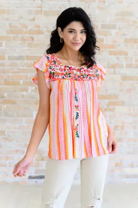 Orange Blossoms Flutter Sleeve