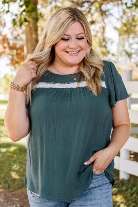 Prim & Proper Flutter Sleeve Top- Dark Teal