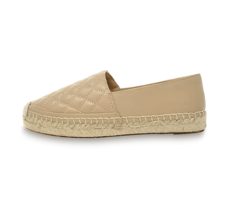 Quilted Leather Espadrille Slip-On Flats