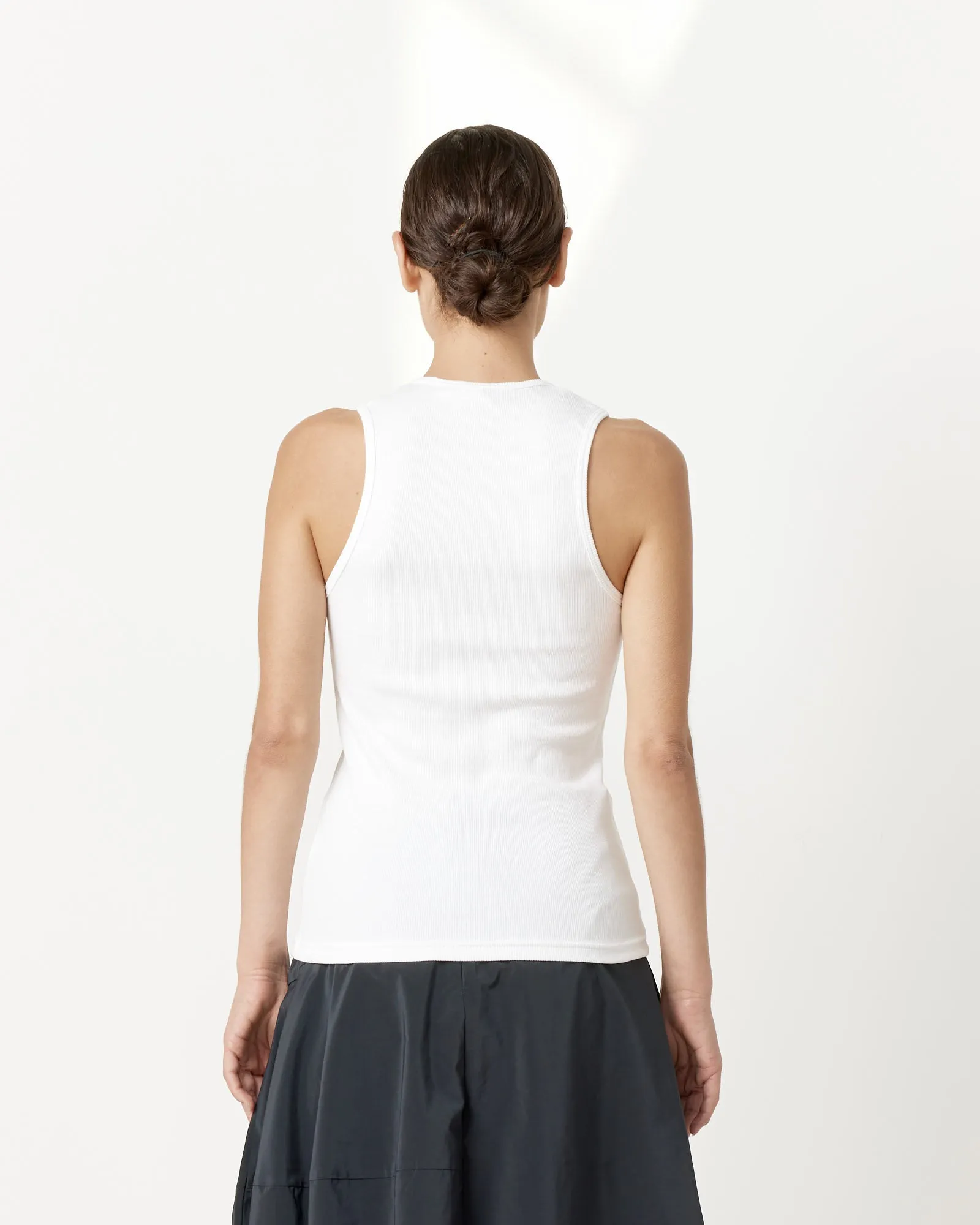 Ribbed Tank in White