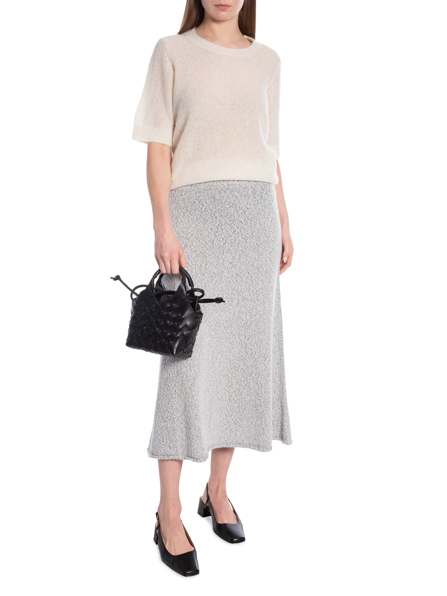 RODEBJER SKIRT FLORA GREY MELANGE