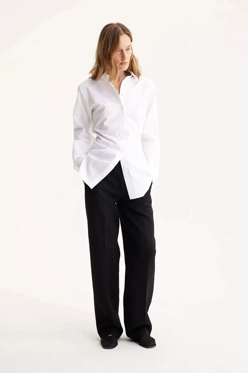 Shaped Poplin Shirt - White