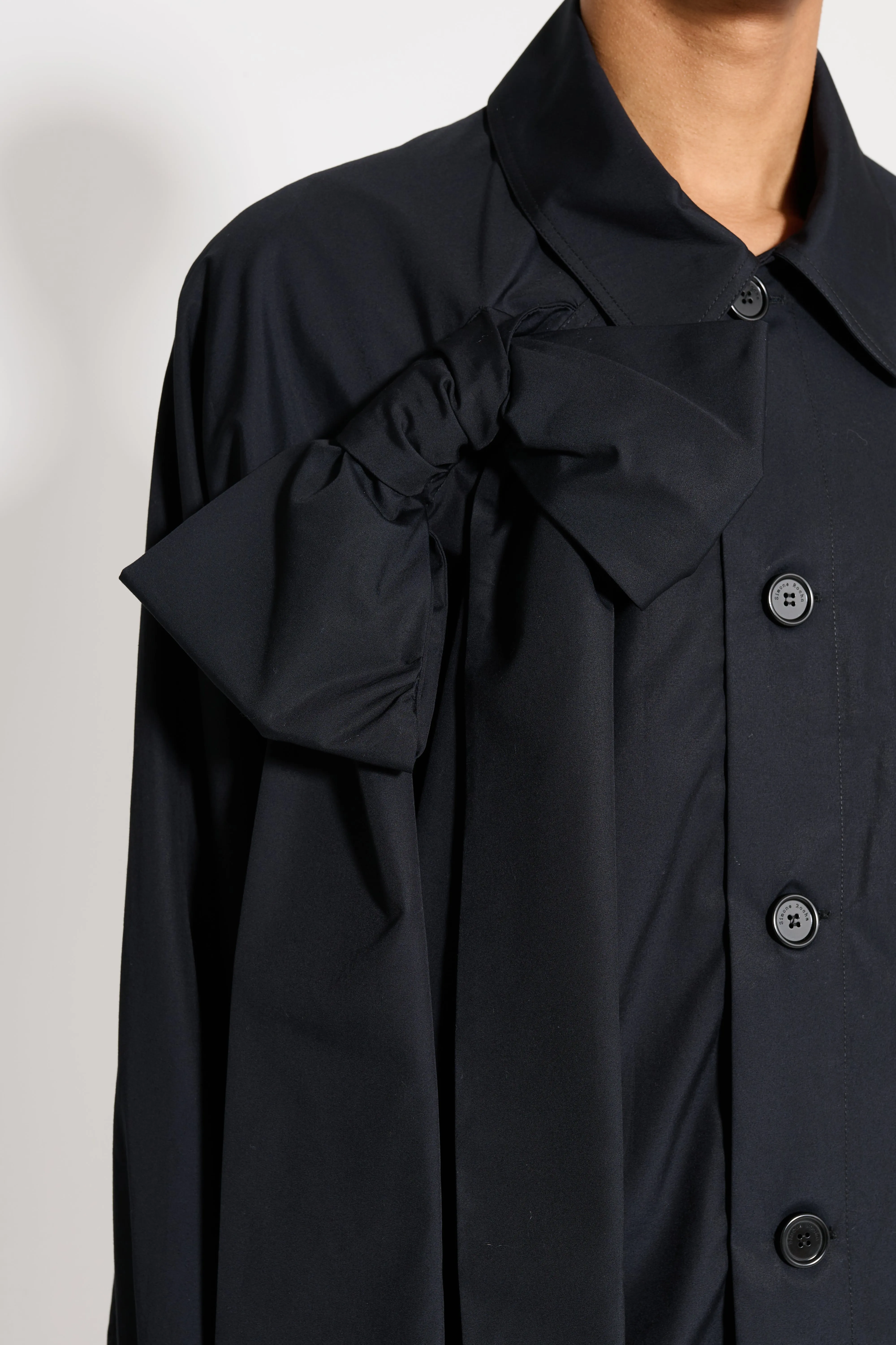 Simone Rocha Dolman Workwear Jacket With Bow Black