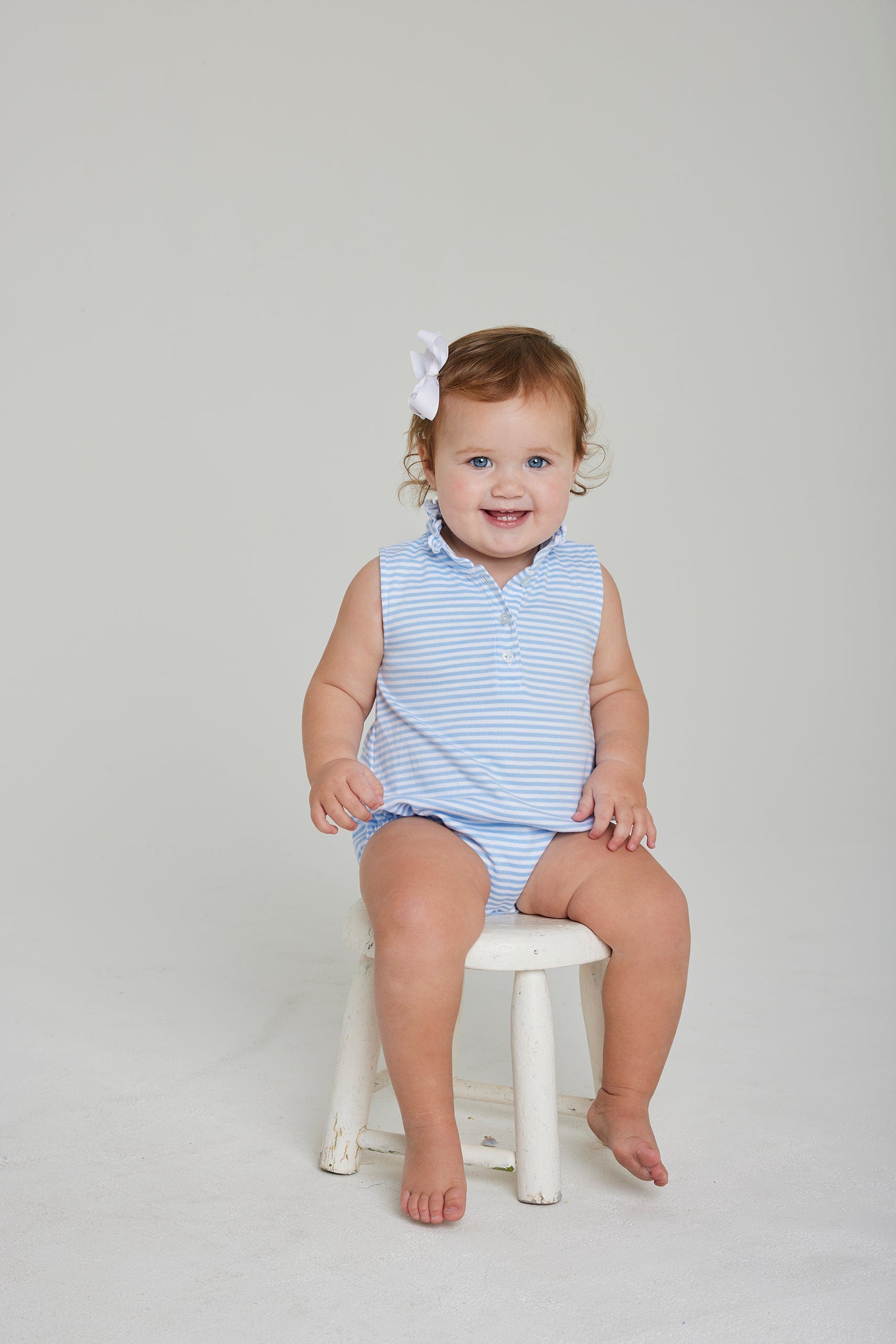 Sleeveless Hastings Bubble - Light Blue Stripe