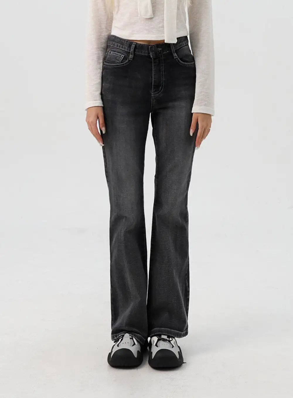 Slim Fit Washed Bootcut Jeans IS311