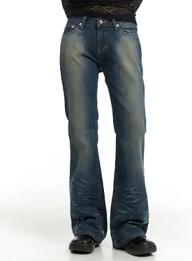 Slim Washed Bootcut Jeans CM426