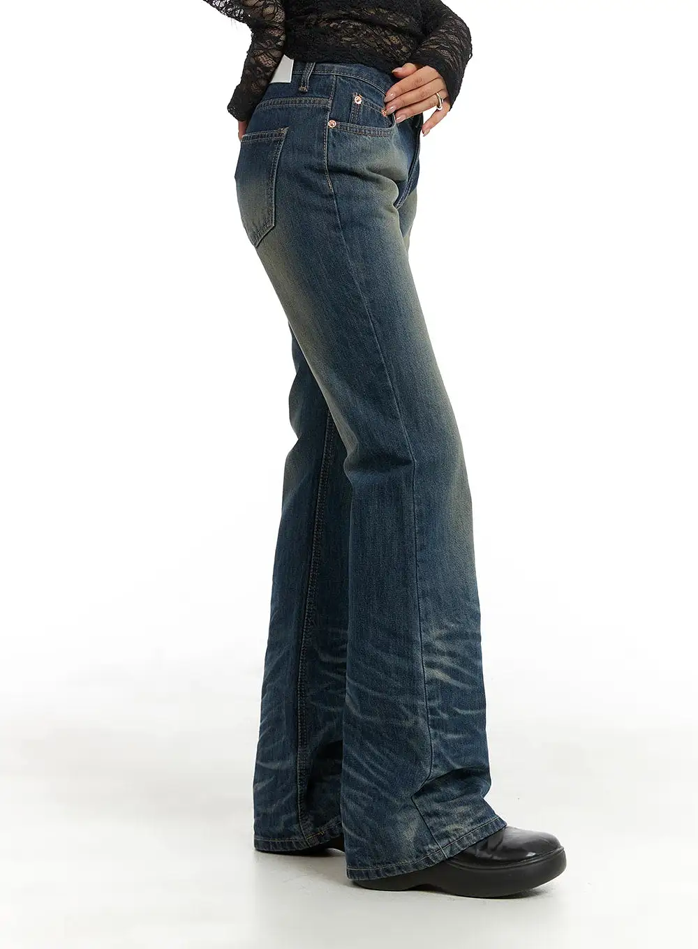 Slim Washed Bootcut Jeans CM426