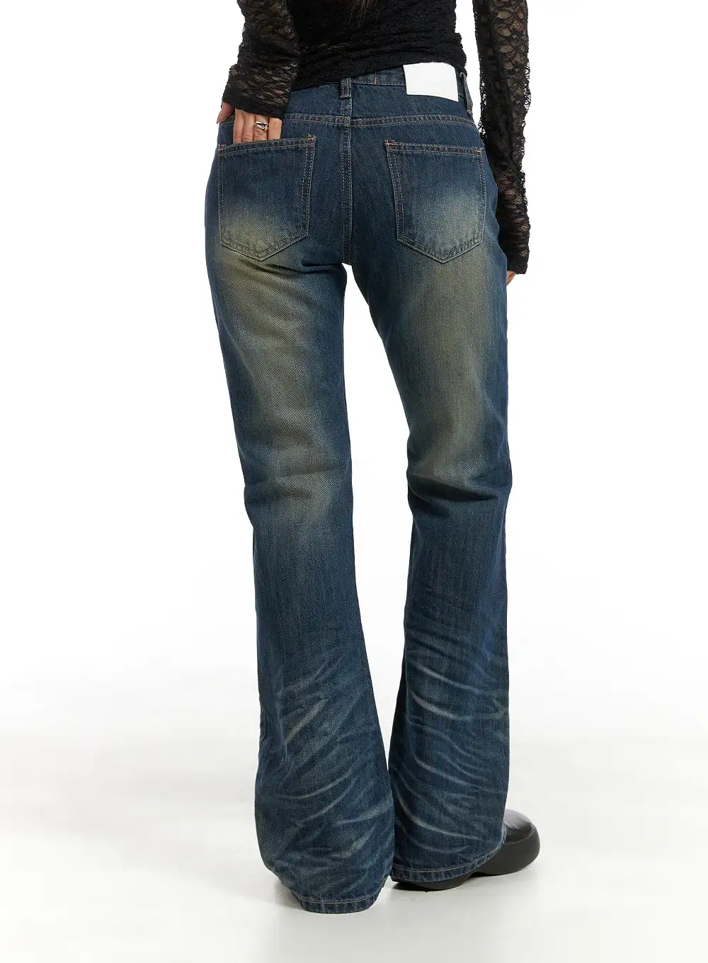 Slim Washed Bootcut Jeans CM426