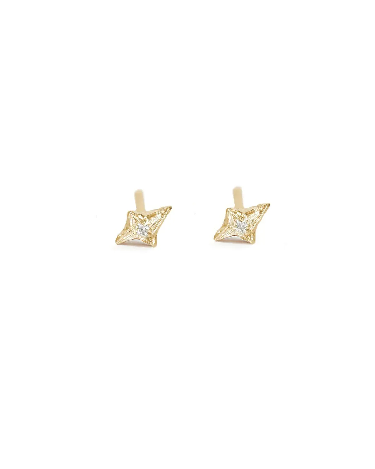 Solid Gold North Star Diamond Earrings