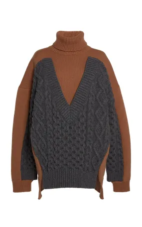 Stella McCartney Paneled Wool Turtleneck Sweater