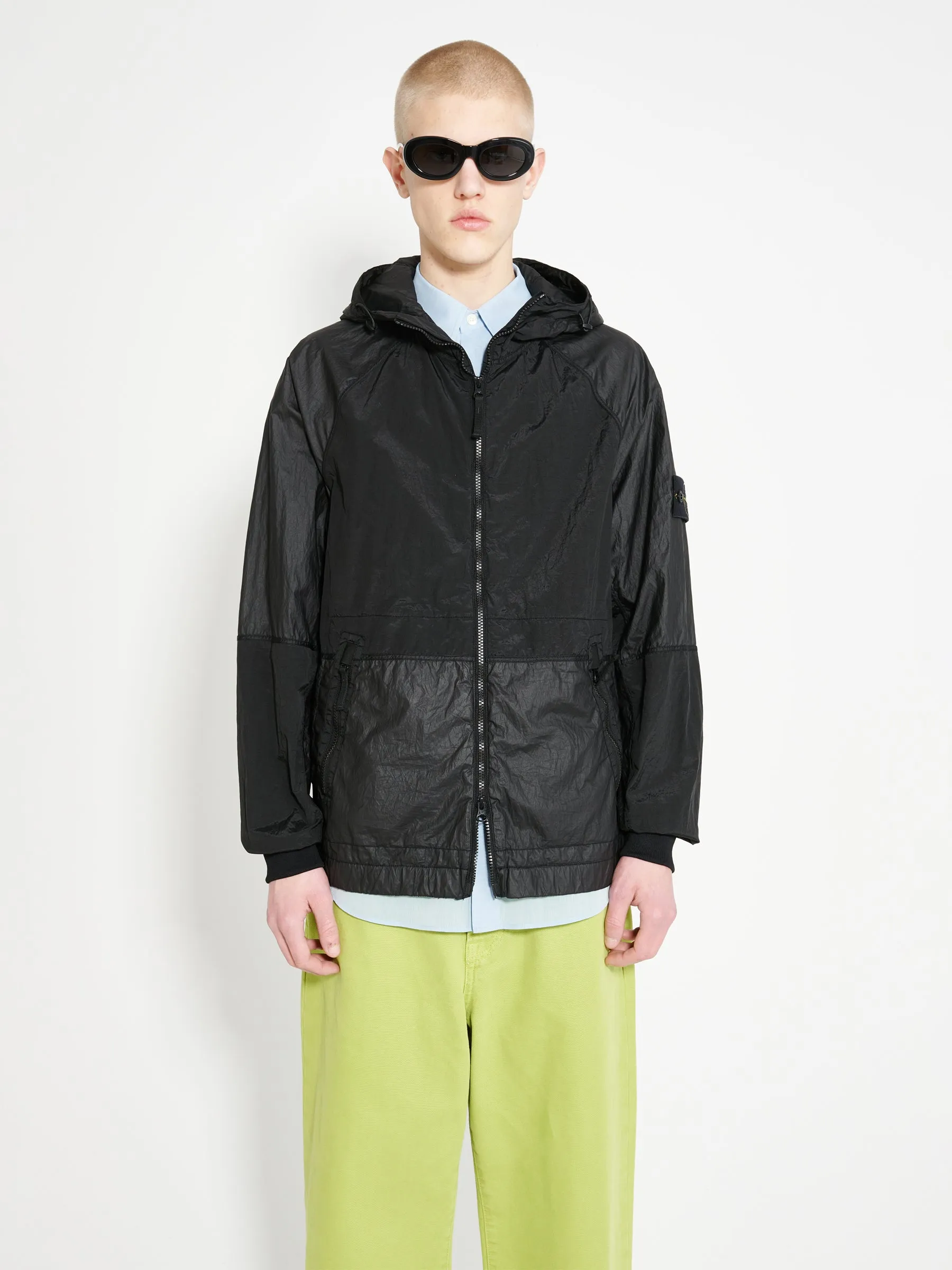 Stone Island Metal Nylon Hooded Jacket Black